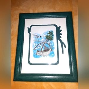 Framed artwork piece, Tarpan fish